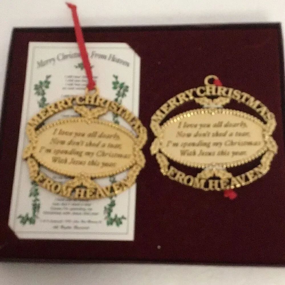 Pair of 1990 keepsake remembrance ornaments by John win Mooney
